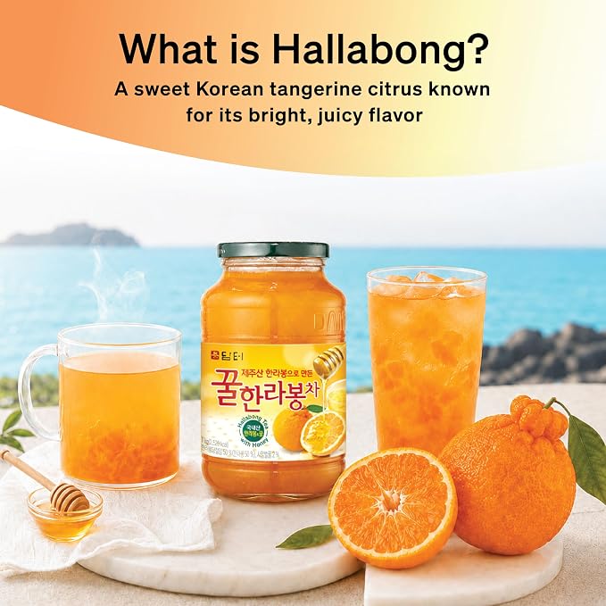 Damtuh Honey Hallabong Tea 2.2 lb Large Jar – Korean Tangerine Marmalade Preserve, Traditional Korean Citrus Honey Tea Base, Family Size