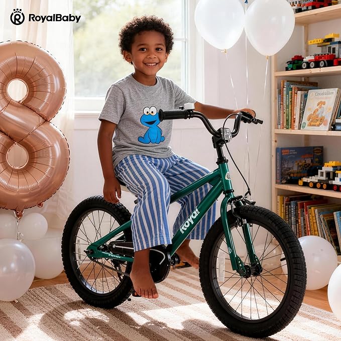 RoyalBaby Kids Bike Freestyle Classic & EZ Balance Pedal Switchable Bicycle, 12 14 16 18 Inch, 3-10 Years Toddler to Big Kids