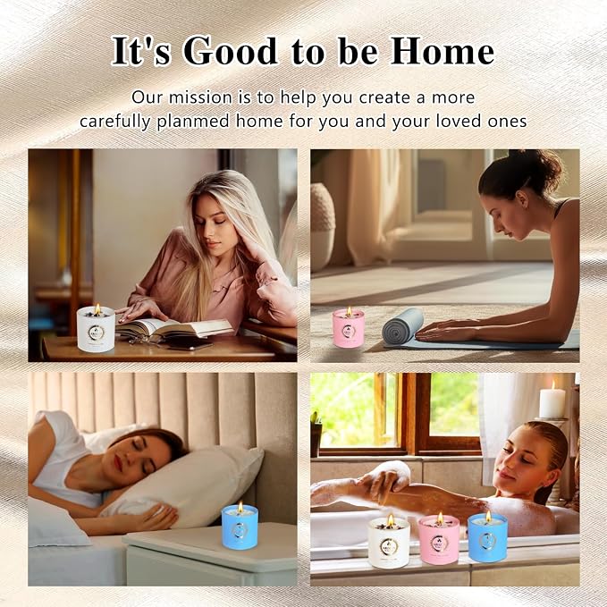 3 Pack Scented Candles Gift Set for Women – Lavender, Ocean, Rose Soy Candles with Crystals & Seashells, 70-Hour Total Burn Time, Aromatherapy Candle Set for Home Decor, Mother’s Day Birthday