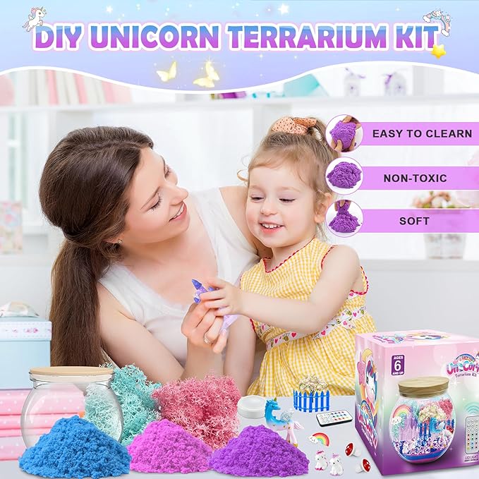 CS COSDDI Unicorn Gifts for Girls Age 3-9, Craft Kits for Kids Age 3-8 Unicorn Toys Birthday Presents, Toys for 3 4 5 6 Olds Girls Make Your Own Night Light Birthday Christmas Gifts for Kids