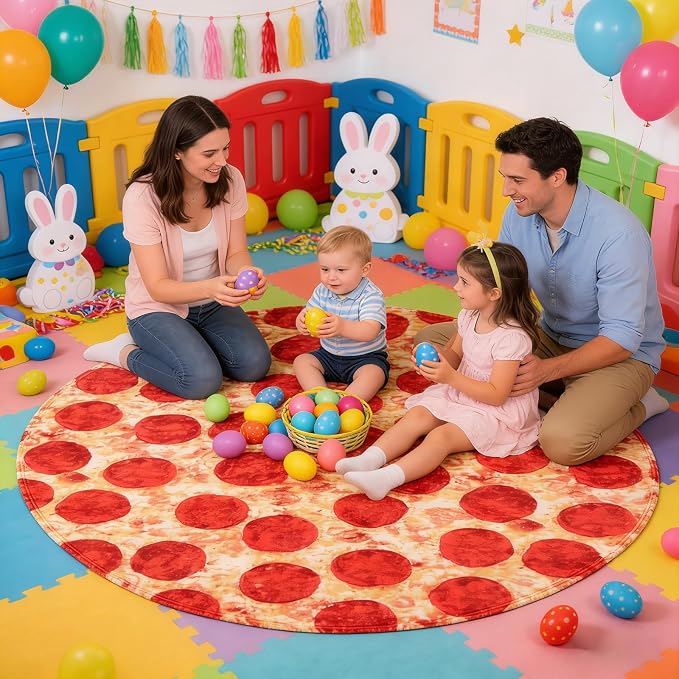 SeaRoomy Pizza Blanket, Realistic Food Funny Pizza Blanket, 60 in | White Elephant Gifts, Gag Gifts For Teen Boys & Girls, Novelty Christmas Birthday Presents, Double Sided, Soft Flannel