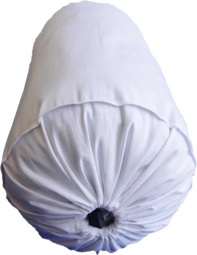 White Long Bolster Pillowcase - Yoga Massage Round Bolster Cover for Bed Sofa Chair Couch Lounge Cotton 10" Diameter x 28" Long (25 cm Diameter x 71 cm Long) Removable Cover