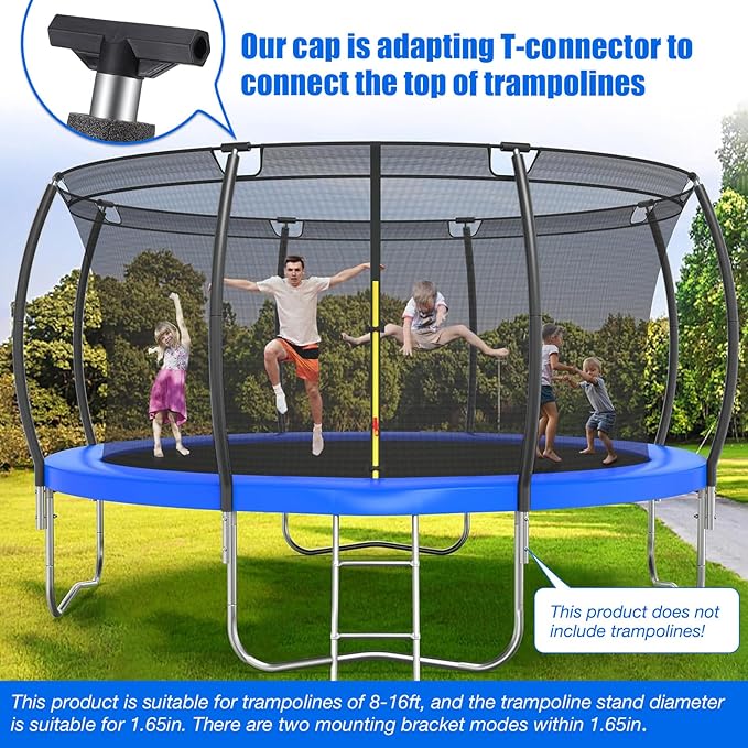 TOBWOLF Trampoline Poles Replacement, Universal Trampoline Replacement Enclosure Poles with Safety Foam Sleeves, Fits 12-16FT Trampolines