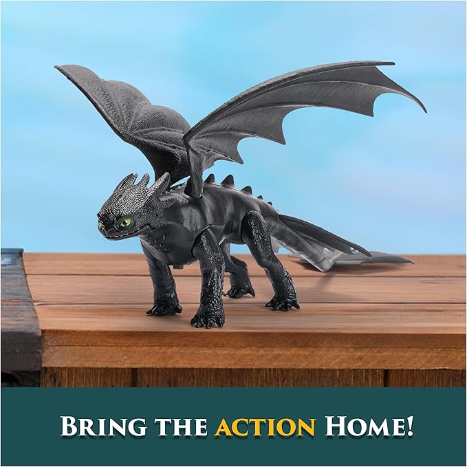 DreamWorks Dragons, Battle Dragons, Plasma Sounds Night Fury, 13” Action Figure, Kids Toys for Boys & Girls Ages 4 and up