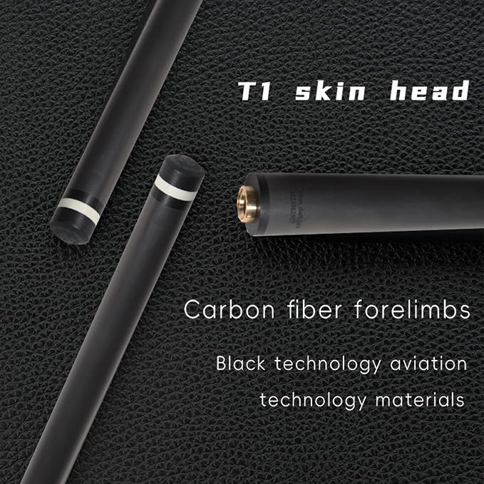 100% Carbon Fiber Shaft, Black Technology Shaft of Pool Cue Front Part for Billiard Play/Break/Snooker Cue Shaft with Foam- 737 mm,745mm,765mm