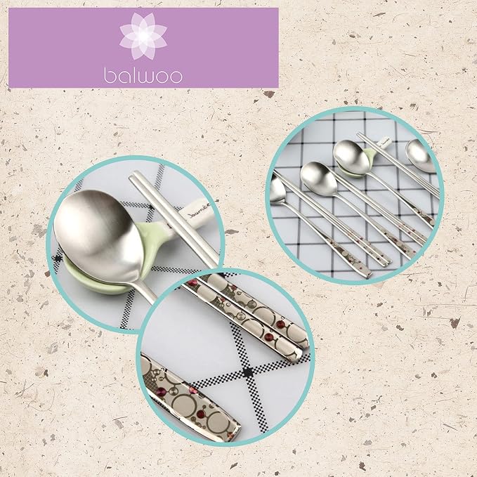 [6 P][Made in Korea] Korean Style Soup Spoon 8.5 inch Premium 430(18/0) Stainless Steel Dessert Spoons Dinner Spoon, Table Spoon, Rice Spoon Ice Cream Scoop (The Milky Way)