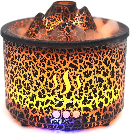 3in1 Night Light Volcano Essential Oil Diffuser Air Humidifiers for Bedroom | 260ml, 2mist modes, 12H Running Aromatherapy for home, 8H Running humidifier for bedroom, 3 Night Light, 3in1, Remote Control