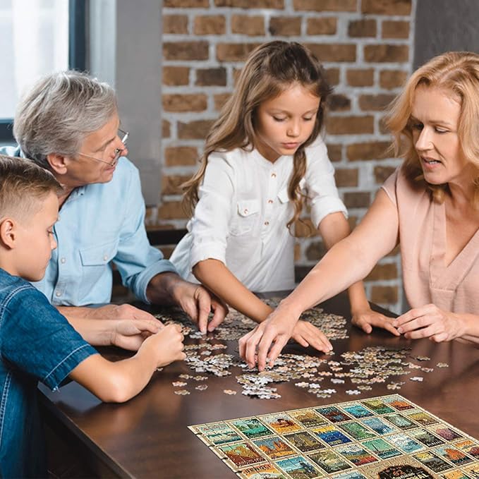 Jigsaw Puzzles for Adults 1000 Piece High Challenging DIY Large Puzzle Educational Toy Funny Family Games Unique Home Decor (Whisky)