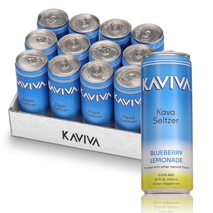 Kaviva | Kava & Seltzer | Relaxation Drink | 50 calories | All Natural | Non-ALC Functional Beverage | Refreshing Alternative | Clean Ingredients