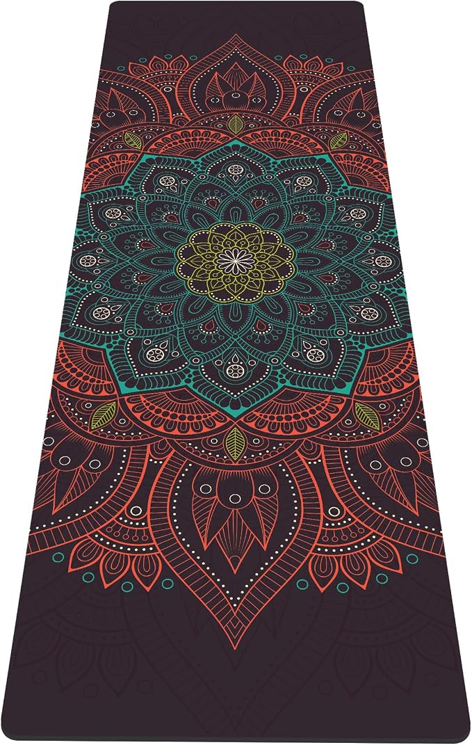 nuveti Yoga Mat Print Extra Thick TPE Non Slip Fitness Exercise Mat with Carrying Bag,72"x24" Extra Thick 6MM Exercise & Workout Mat for Yoga, Pilates Fitness and Floor Exercises