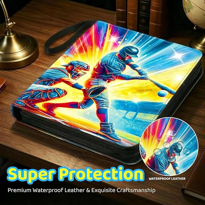 Zipper Cards Binder for 900-Pocket Baseball Trading Cards, Premium Collectible Cards Book Album With Removable Sleeves for MTG, TCG & Sports Cards - Gifts for Girls and Boys