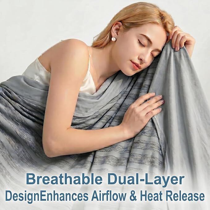 Guohaoi Cooling Blanket for Hot Sleepers and Night Sweats 90"x90" Queen | Arc-Chill Q-Max >0.5 Cool Fiber,100% Oeko-Tex Certified Lightweight Summer Blanket for Travel/Outdoor Ultra Cold Breathable