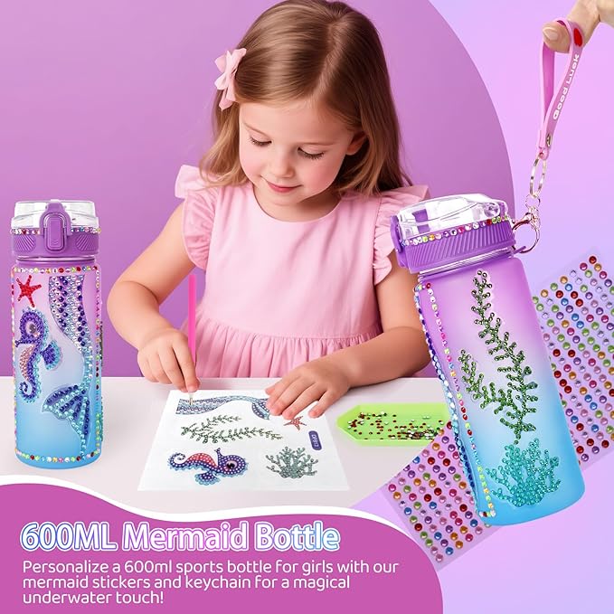 Jenria Mermaid Gifts for Girls Toys Age 6-8, Birthday Gifts for Girls Age 3 4 5 6 7 8, Girl Toys, Valentines Day Gifts for Kids, Birthday Gifts Set, for Daughter, Niece, Little Girl