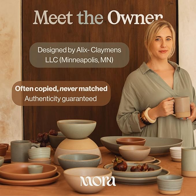 MORA Ceramics Tea Cup with Loose Leaf Infuser, Spoon and Lid, 12 oz, Microwave and Dishwasher Safe Coffee Mug - Rustic Matte Ceramic Glaze, Modern Herbal Tea Strainer - Great Gift for Women, Nebula