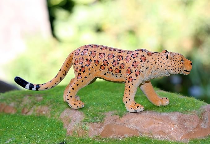 Gemini&Genius Leopard Action Figure Toy, Pard Figurine Wild Animal, Panther Animal Toy for Kids