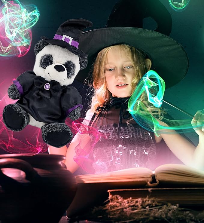 DolliBu Witch Stuffed Animal Dress Up Set - Halloween Costume Outfit with Hat and Dress - Spooky Pretend Play Accessories for Teddy Bears – Large for 8 to 10 Inch Plush Toys