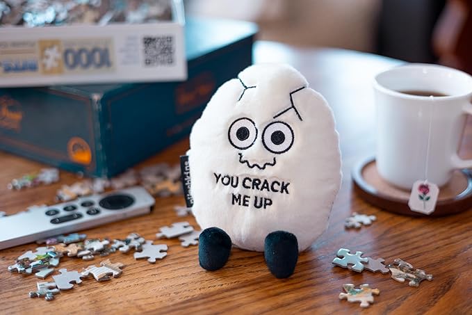 Egg Plushie - You Crack Me Up Funny Egg Plush, Cute Food Plushie Gift for Kids