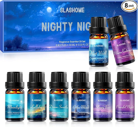 8 Pack Sleep Essential Oils for Diffuser for Home, Diffuser Oil for Humidifiers, Candle & Soap Making, Aromatherapy Oils Set for Calm Mind, Relaxation Gift for Women and Men