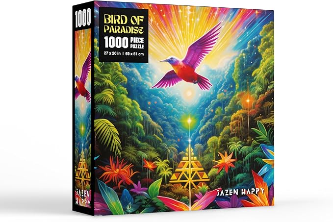 Challenging Jigsaw Puzzle for Adults and Families - 1000 Pieces - Bird of Paradise - Jazen Happy - 27x20 inch - Poster Included Puzzle