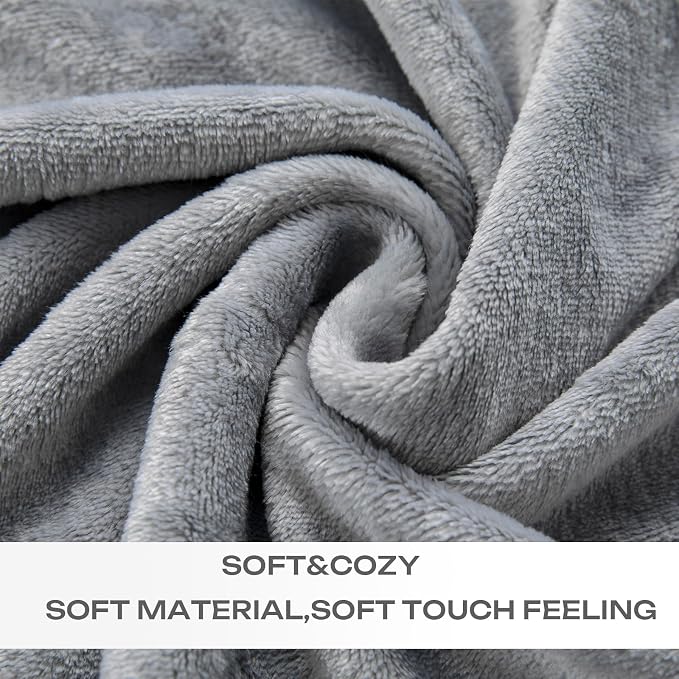 Grey Fleece Plush Throw Blanket 108"x90"for Couch Sofa Fuzzy Cozy Flannel | Super Soft Lightweight Microfiber Blanket for Bed Chair bedroom Home Decor All Season,Birthday Gifts for Women Mom Adult