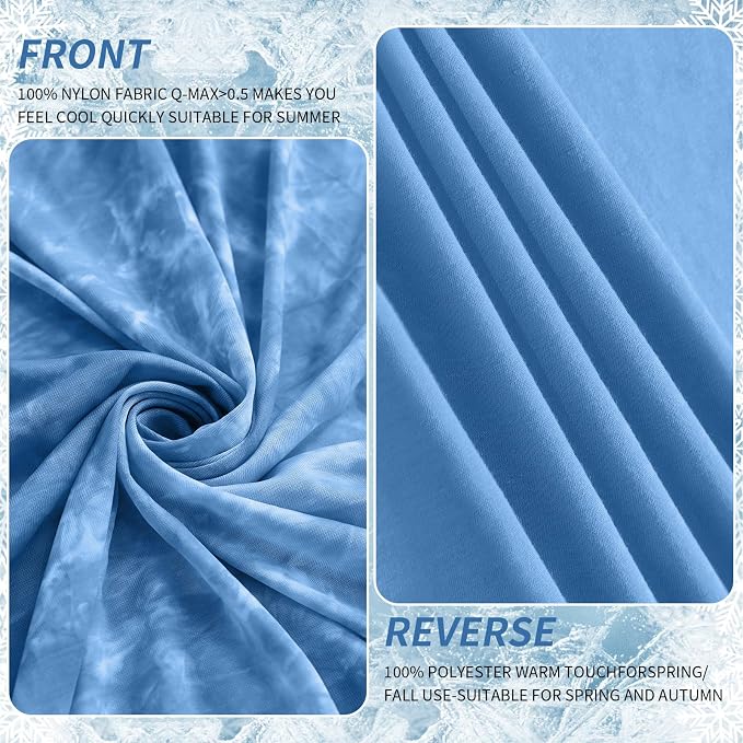Guohaoi Cooling Blanket for Hot Sleepers and Night Sweats 60"x90" Full Size | Arc-Chill Q-Max >0.5 Cool Fiber,100% Oeko-Tex Certified Lightweight Summer Blanket for Travel/Outdoor Ultra Cold Breathable