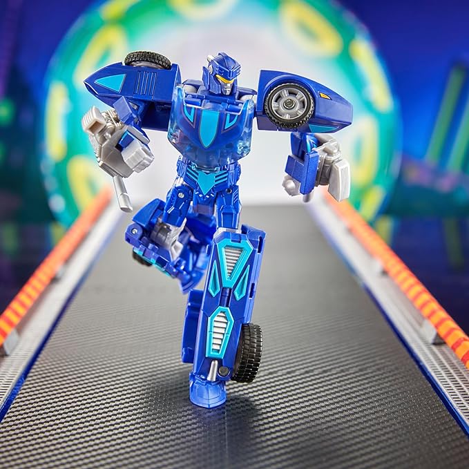 TRANSFORMERS Collaborative Hot Wheels x Twin Mill, Deluxe Class 5-Inch Robot Action Figure Converts to Racecar, Car Toys for Ages 8+
