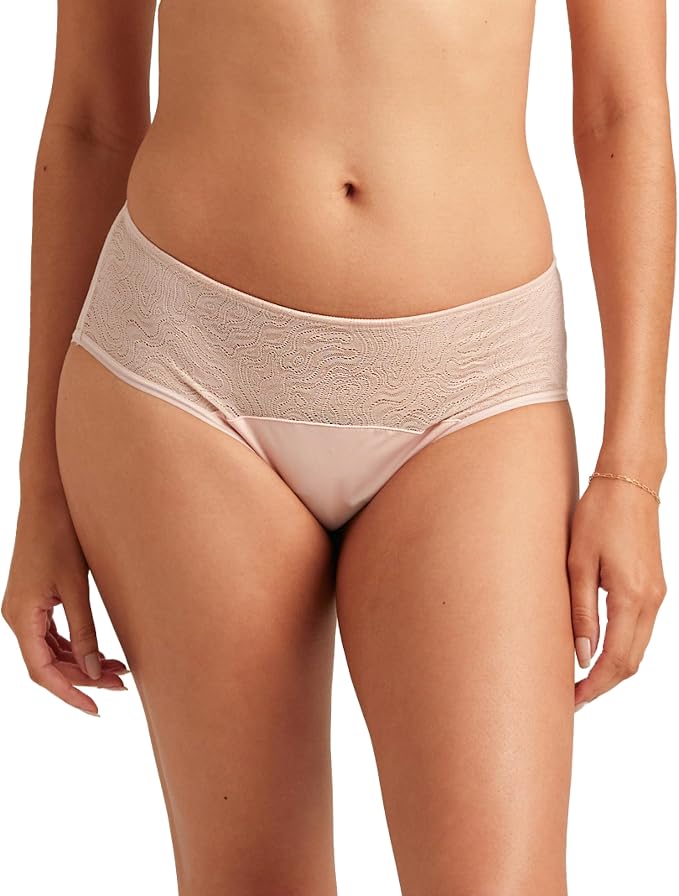 saalt Lace Hipster Period Underwear | Mid-Rise Leak Proof Underwear for Women, Soft-Stretch European Lace