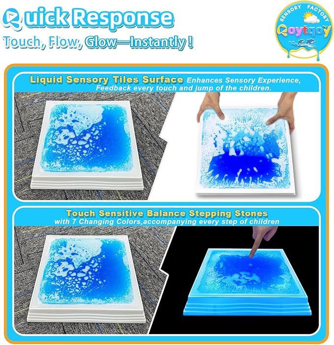 Light Up Stepping Stones for Kids Ages 3+ - Non-Slip Sensory Balance Stones for Toddler Balance, Sensory Play & Motor Skills