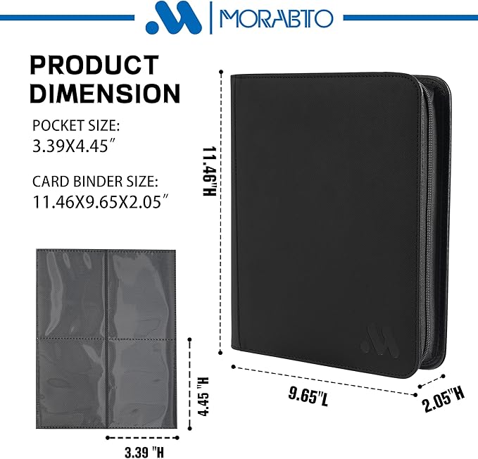 Top Loader Binder, Holds 128 Top Loaders,4 Pocket Top Loader Binders for 3" x 4" Rigid Cards,Card Album Folder for Hard Plastic Top Loaders