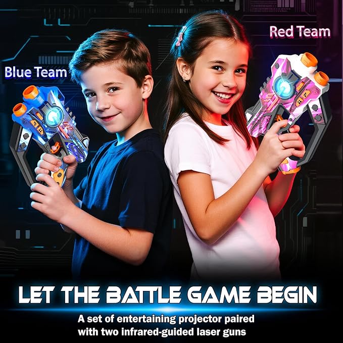 Electronic Tag Guns Set for Kids & Adults (3+) - 2 Player Electronic Shooting Game with Digital LED Score Display, for Boys & Girls