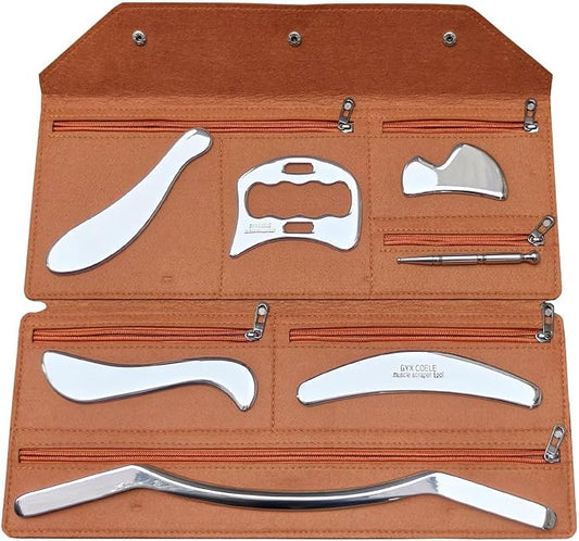 7 in 1 Stainless Steel Muscle Scraper Tool Set, IASTM Tool,Scraping Massage Tools for Physical Therapy, Plantar Fasciitis（7pc Set）