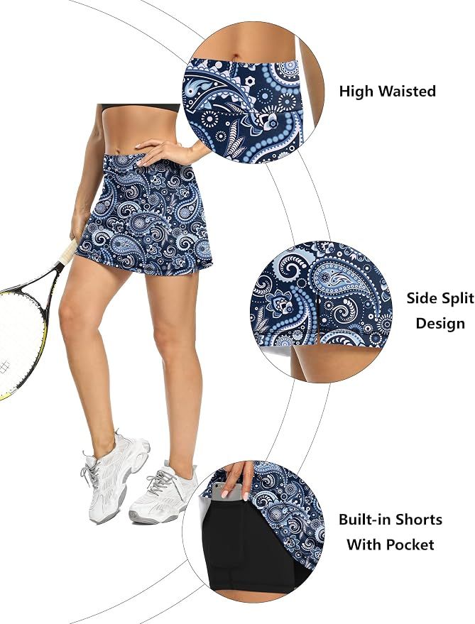 LouKeith Tennis Skirts for Women Golf Athletic Activewear Skorts Mini Summer Workout Running Shorts with Pockets