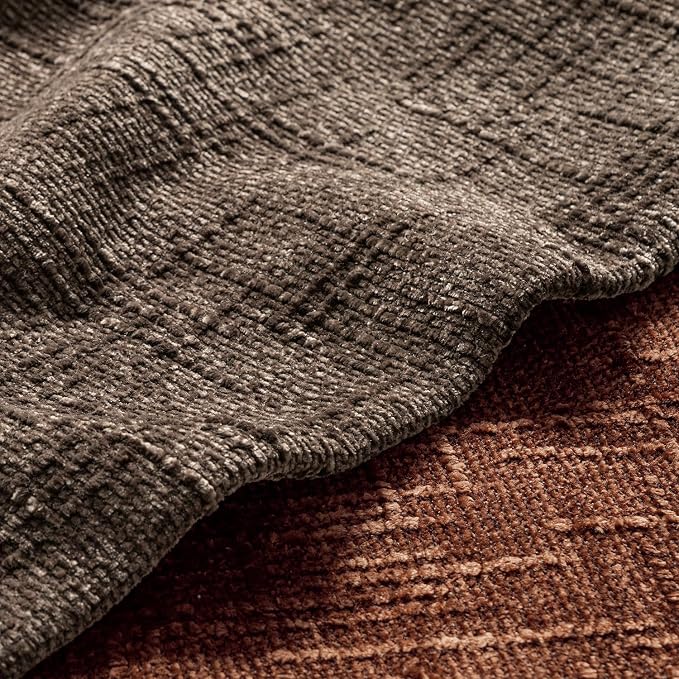 MIULEE Chenille Textured Fall Throw Pillow Covers Brown 18x18 Set of 2 | Slubby Decorative Pillows, Boho Farmhouse Rustic Home Decor, Modern Neutral Cushion Covers for Couch Sofa Bed Living Room