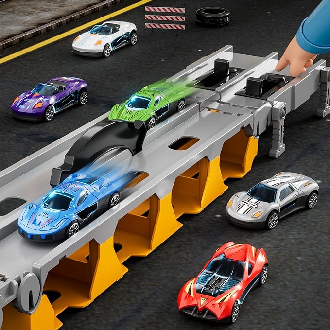 Transport Truck with 24pcs Die-Cast Cars Toys, Cars Toddler Toys Gifts for 2 3 4 5 6 7 Years Old Boys Girls