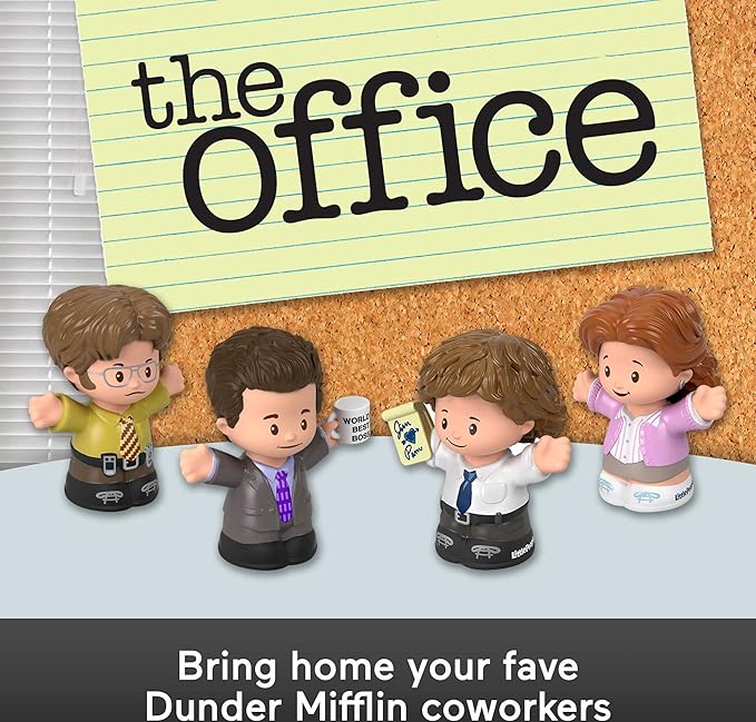 Little People Collector The Office US TV Show Special Edition Set for Adults & Fans, 4 Figures in Display Package