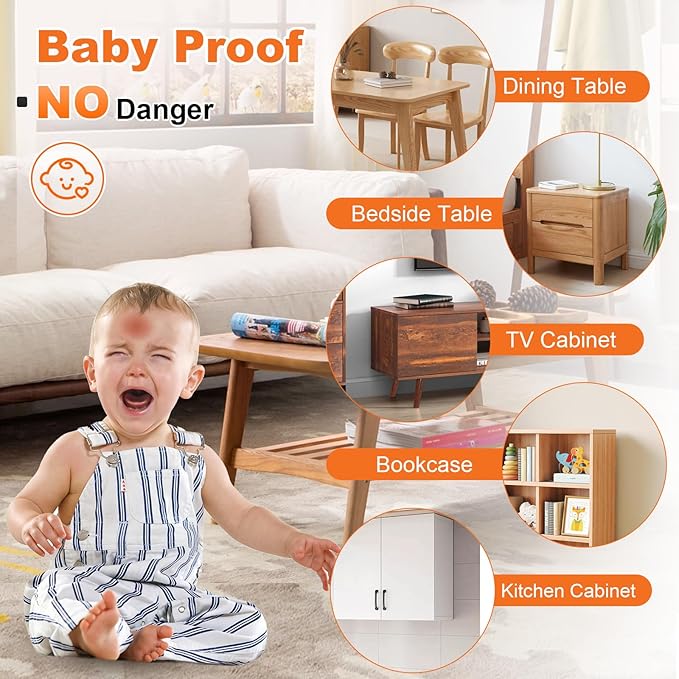 12 Pack Corner Protectors for Baby, Corner Guards Baby proofing, Clear | Table Protectors, Furniture Corner & Edge Safety Bumpers, Covers, Cushion, Anti-Bite, Strong Adhesive, Easy Installation
