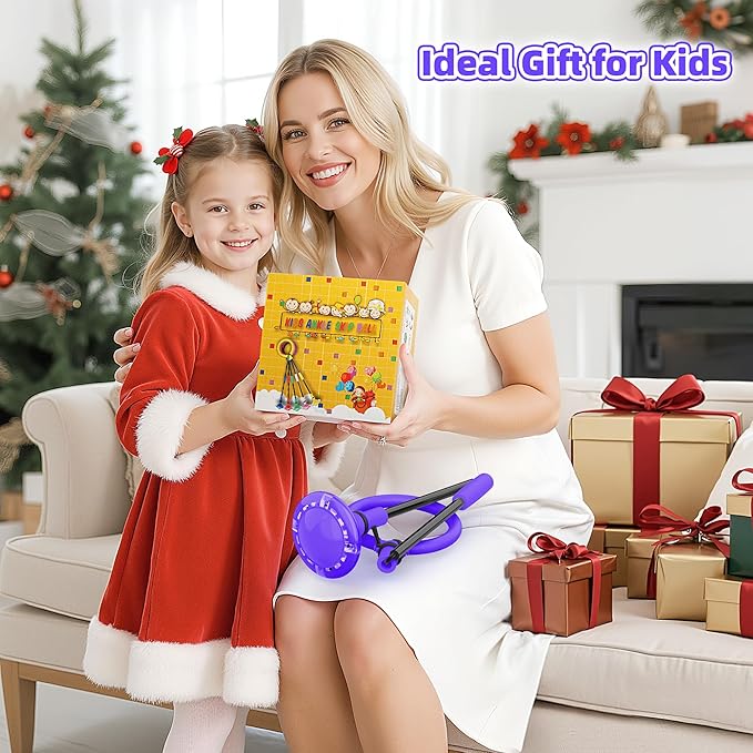 Ankle Skip Ball for Kids, Foldable Colorful Light Flash Wheel Skip Ball for Adults, Indoor Outdoor Game Toys for Kids, Gift for Girls, Boys Ages 5 6 7 8 9 10 11 12 Years Old - Purple