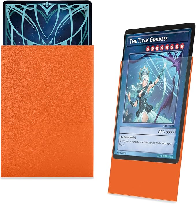 TitanShield (150 Sleeve/Ember Orange) Small Japanese Sized Trading Card Sleeves Deck Protector for Yu-Gi-Oh, Cardfight!! Vanguard & More