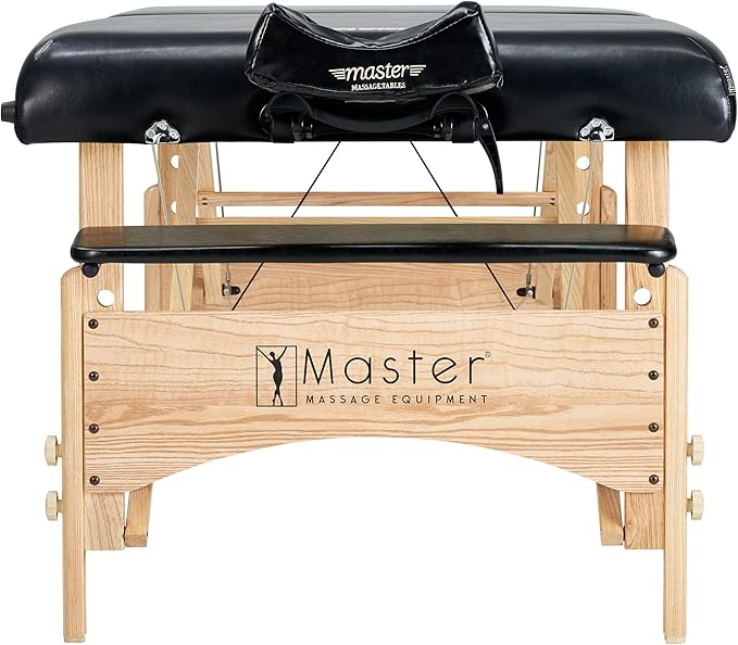 Master Massage Gibraltar Olympic LX Portable Massage Table Extra Wide for Larger Clients - Supports Weight Up to 800lbs - Tattoo Spa Salon Facial Beauty Bed, Lash Tables, 32" Width, Black
