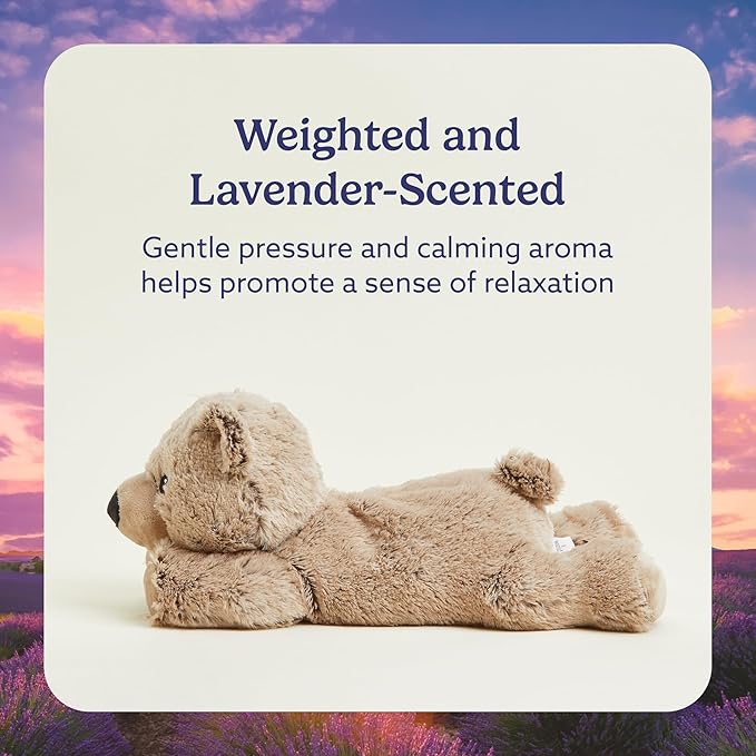 warmies Microwavable & Weighted Stuffed Animals, Brown Bear - Heated Stuffed Animal Plushie for Warmth & Comfort - Cute Soft Plush Toys for Adults & Children (Boys, Girls, Babies & Toddlers)