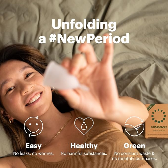 OrganiCup Menstrual Cup by AllMatters - Size B - Superior to Pads & Tampons - Voted Best Menstrual Cup by Reviewed - Made in Germany - Soft and Flexible