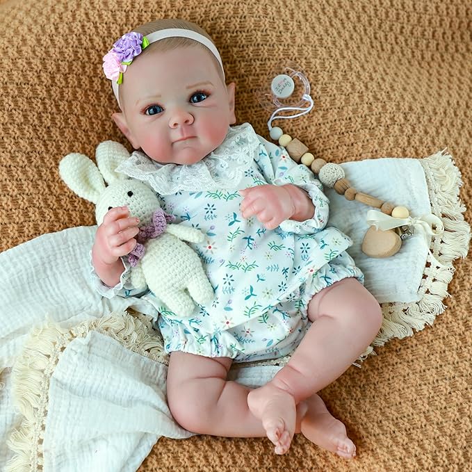 WOOROY Realistic Reborn Baby Dolls, 20 Inch Lifelike Newborn Baby Girl Doll with Full Body Vinyl, Real Life Baby Dolls with Accessories Gift Toys for Kids Age 3+