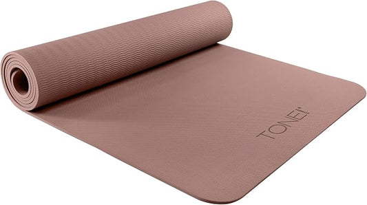 TONE Fitness Yoga Mat 1/4" Thick Non Slip Exercise & Pilates Mat for Home Workouts with Carrying Strap | Multiple Options