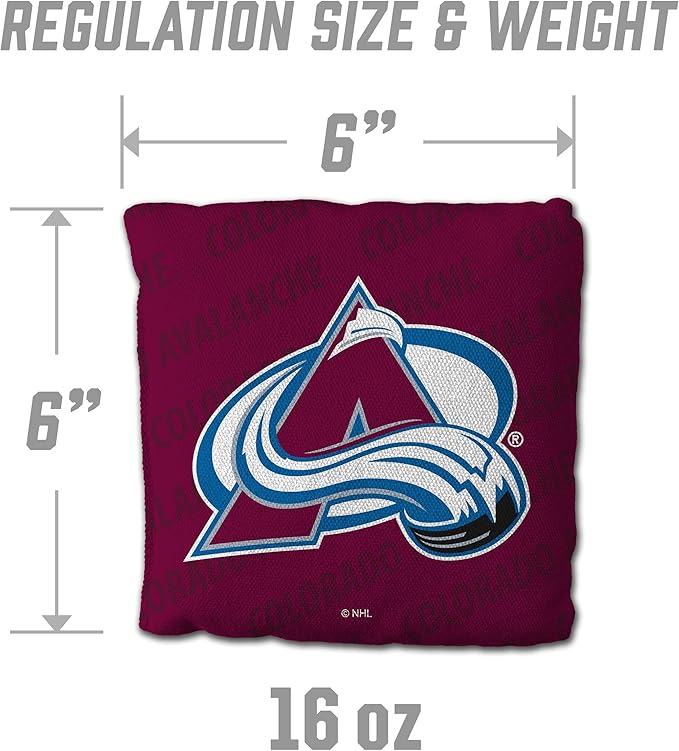 YouTheFan Officially-Licensed NHL Set of 4 Cornhole Bags - All Weather Regulation 6” x 6” Size - 16oz Weight - Designed in USA