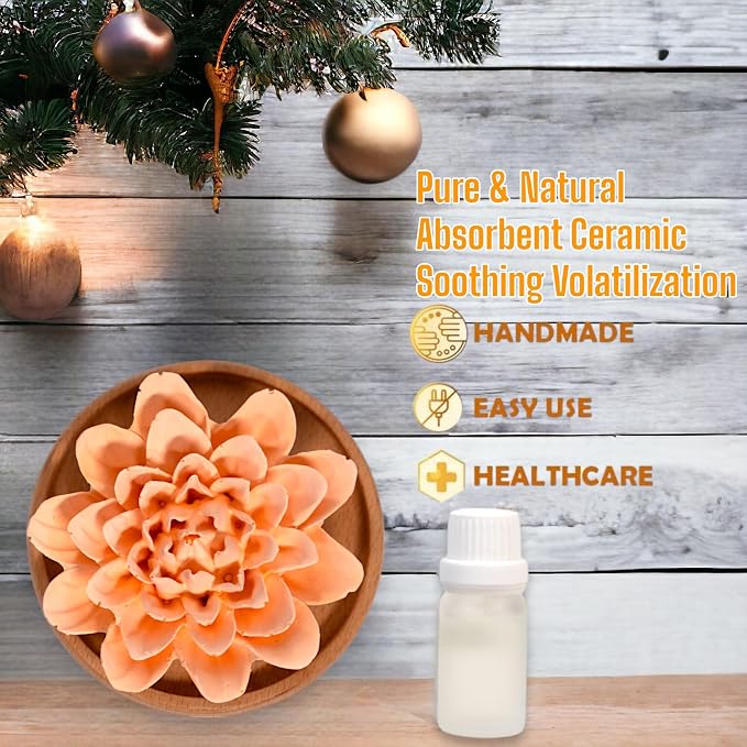 SINT Aroma Diffuser Diatomite Peony Flower | Essential Oil Diffuser with Aromatherapy Fragrant Oil | Diffusers for Home, Oil Diffuser, Room Décor | Orange, Fig Fragrance 10 ML