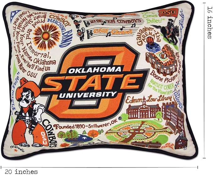 Catstudio Oklahoma State University Collegiate Embroidered Decorative Throw Pillow