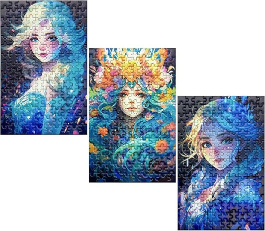 150 Pieces Mini Jigsaw Puzzles for Adults & Kids,6 x 4 Inches,Travel Puzzle,Small Puzzles,Micro Puzzles,Challenging Difficult Puzzle,3 Pack Anime Character Series