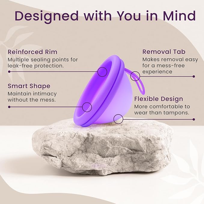 Ecoblossom Reusable Menstrual Disc - Menstrual Cup - Soft Period Disc for Women Designed with Flexible, Medical-Grade Silicone Period Cup (Small & Regular)