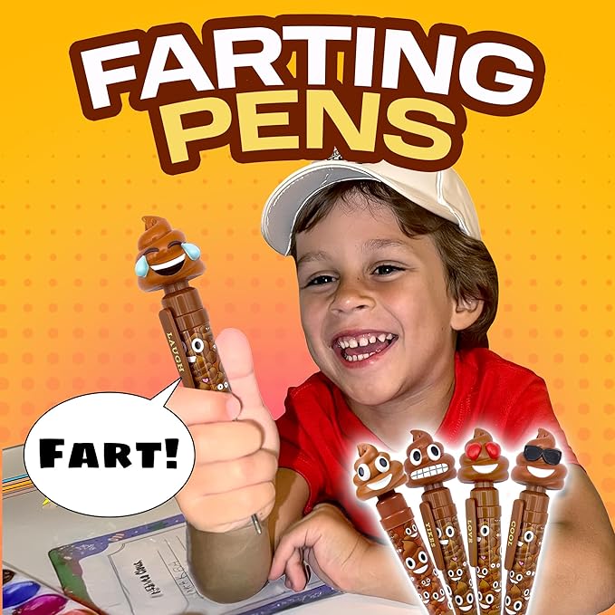 Farting Poop Pen with Multiple Funny Sounds - Perfect Halloween Games & Novelty Gift for Teens, Kids & Boys - Pen & Prank Toy for Halloween Parties, Games & Family Fun All Day (Laughing)