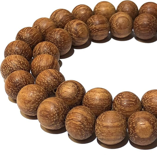 ABCGEMS (Essential Oil Diffuser) Rainforest Bayong Wood Beads - Matte Finished (Believed to Reduce Stress, Promote Emotional Stability & Enhance Mindfulness) Smooth Round 10mm (Non-Shiny)